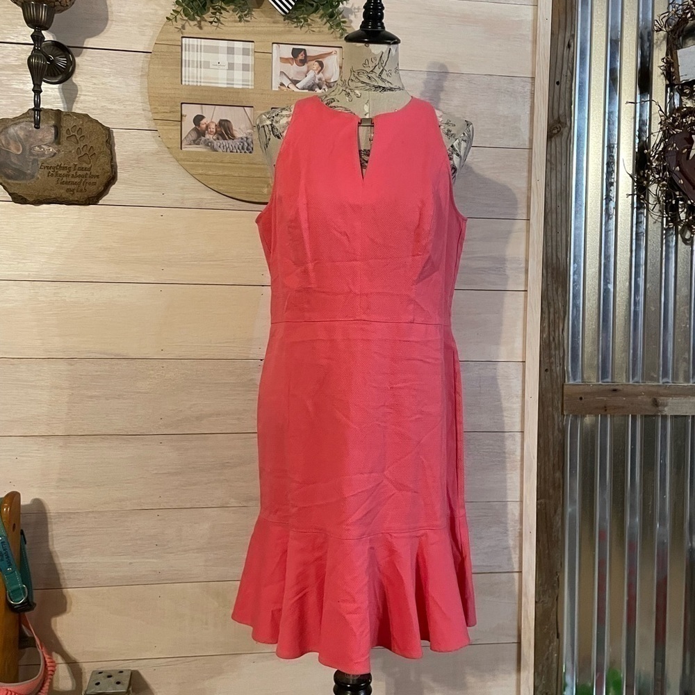 ~*ANN TAYLOR NWT! Pretty Pink Sleeveless Dress with Silver detailed keyhole*~